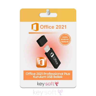 Office 2021 Professional Plus Kurulum Dosyalı USB Bellek (Lisans Anahtarı Hediyeli) Uygun Lisans Hizmeti - KeySofti