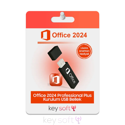 Office 2024 Professional Plus Kurulum Dosyalı USB Bellek (Lisans Anahtarı Hediyeli) Uygun Lisans Hizmeti - KeySofti