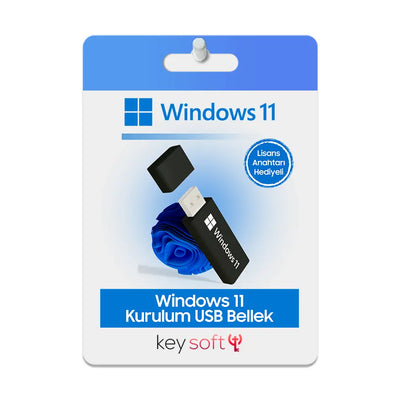 Windows 11 Kurulum Dosyalı USB Bellek (Lisans Anahtarı Hediyeli) Uygun Lisans Hizmeti - KeySofti